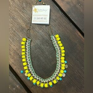 Noonday Collection Yellow and Turquoise Necklace
